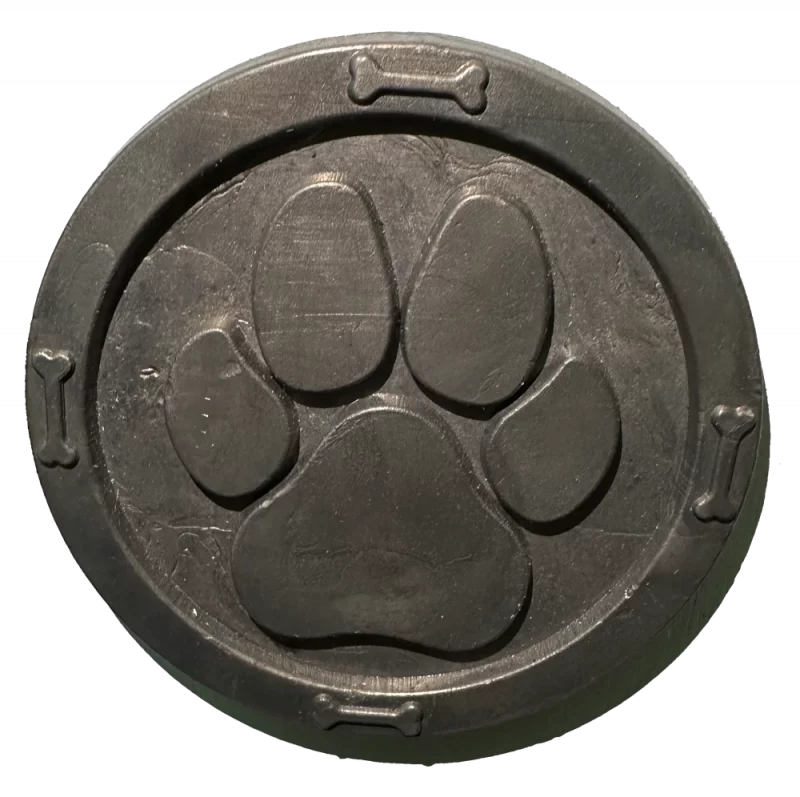 Lead dog paw plaque